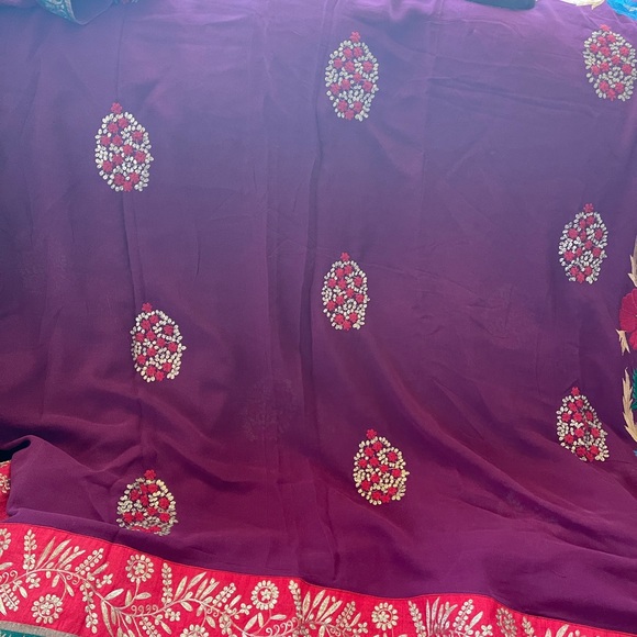 Pure Georgette Embroidered Saree - Picture 4 of 5